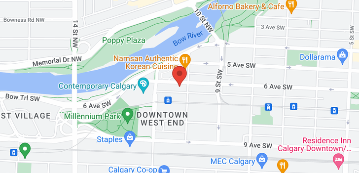 map of 205 1111 6 Avenue SW